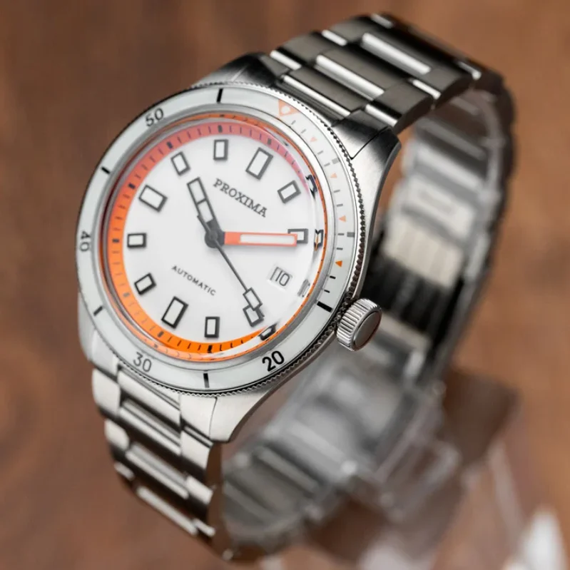 

Proxima Men Automatic Watch 39mm Mechanical Wristwatch Diver 20Bar Waterproof Luminous Sapphire Mirror Enamel Dial PT5000
