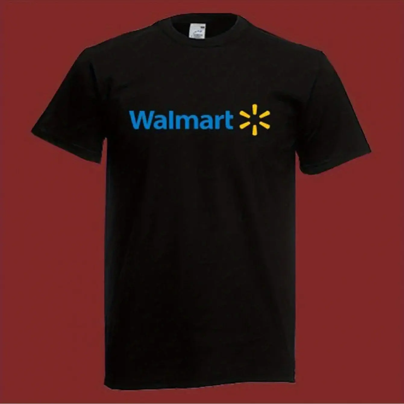 Camiseta gráfica Walmart para hombre, color negro, informal, holgada, manga corta, algodón suave, cuello redondo, tallas perfectas para atuendo informal