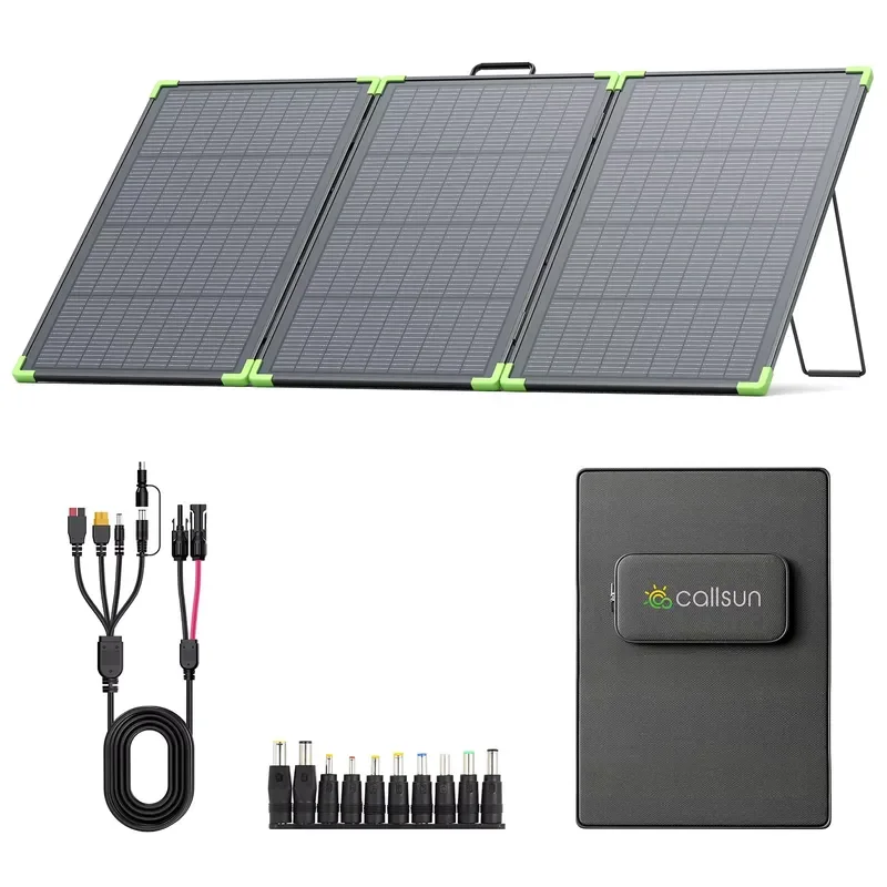 200W Foldable Solar Panel N Type 25 Percent Efficiency Portable Carry Case with XT60 DC Output for Camping and Cross Country