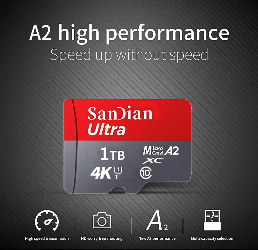 Original Micro TF/SD Card 512GB 256GB 128GB 1TB A2 C10 TF card usb flash 2TB memory card 100mb/s Mini Crad for SD adapter