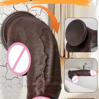 4 Sizes Realistic Soft Brown Dildo Huge Thick Fake Penis Silicone Big Cock Woman Man Masturbation Suction Cup Anal Sex Toys - Image 6