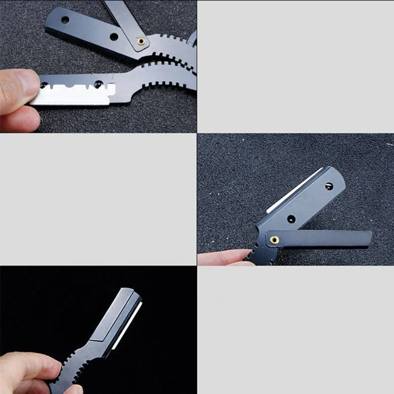 Afeitadora de anillos de acero inoxidable para salón, herramienta de afeitado Manual clásica para barba y cejas, especial para pelucas de cabello Real