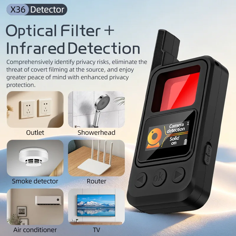 Multi-Function Anti Spy Detector Hidden Camera Detector RF Signal Scanner GPS Locator Detector Anti Eavesdrop Bug Finder for Car view 3