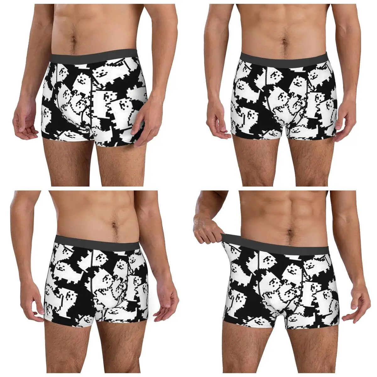 Celana Dalam Boxer Celana Pendek Undertale Video Game Anjing yang Mengganggu Celana Dalam Lucu Pakaian Dalam Lembut Pria untuk Hadiah Pacar Pria
