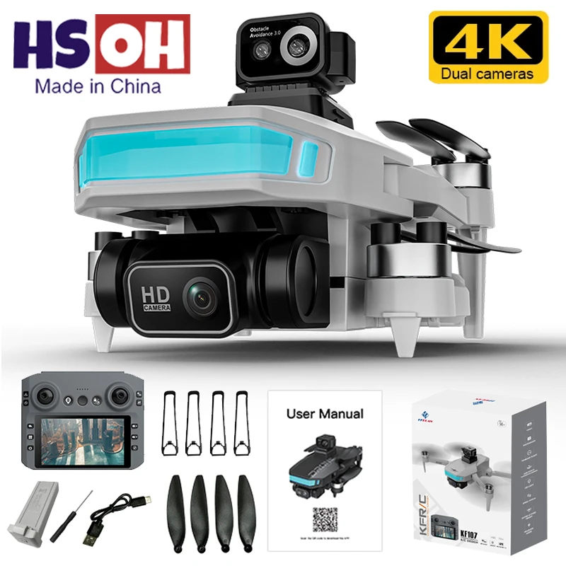 KF107 Drone professionnel GPS 4K aérien HD évitement photographie évitement d'obstacles pliable sans brosse Rc quadrirotor