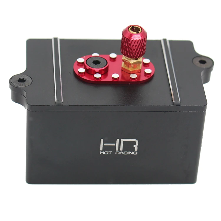 HOT RACING Tamiya CC02 1/10 Crawler Aluminum Scale Fuel Cell Style Receiver Box with Red Cap Antenna Mount