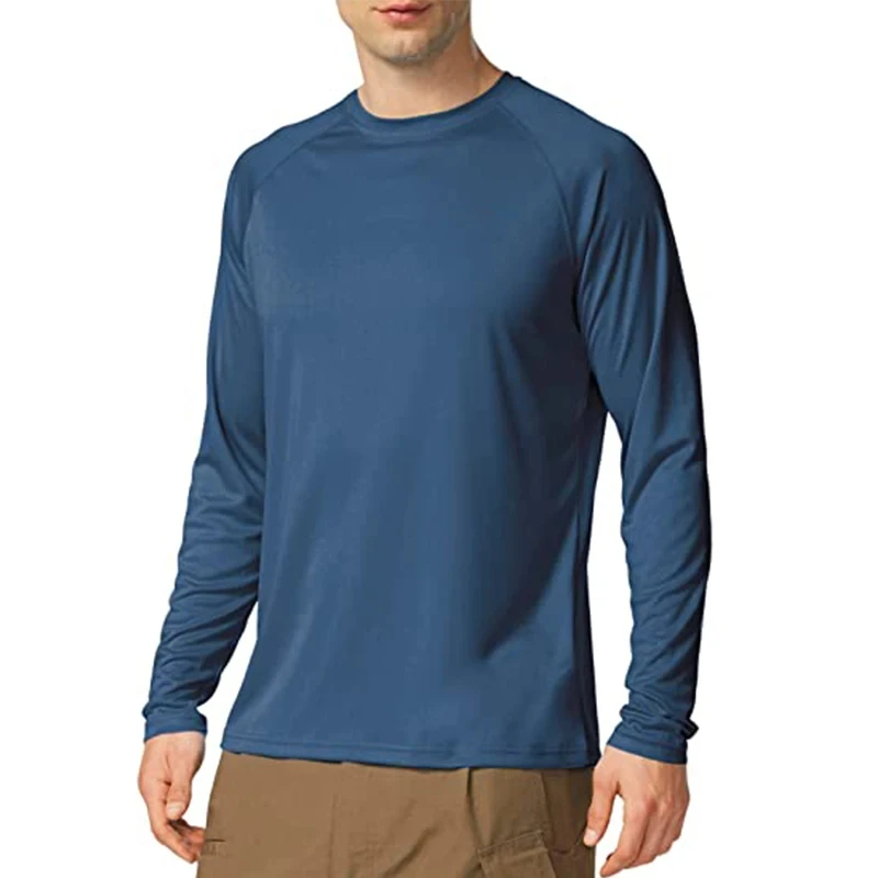 T-shirt à manches longues UPF 50+ pour homme, protection solaire UV, séchage rapide, respirant, t-shirt de randonnée, haut de performance pour la pêche, anti-UV