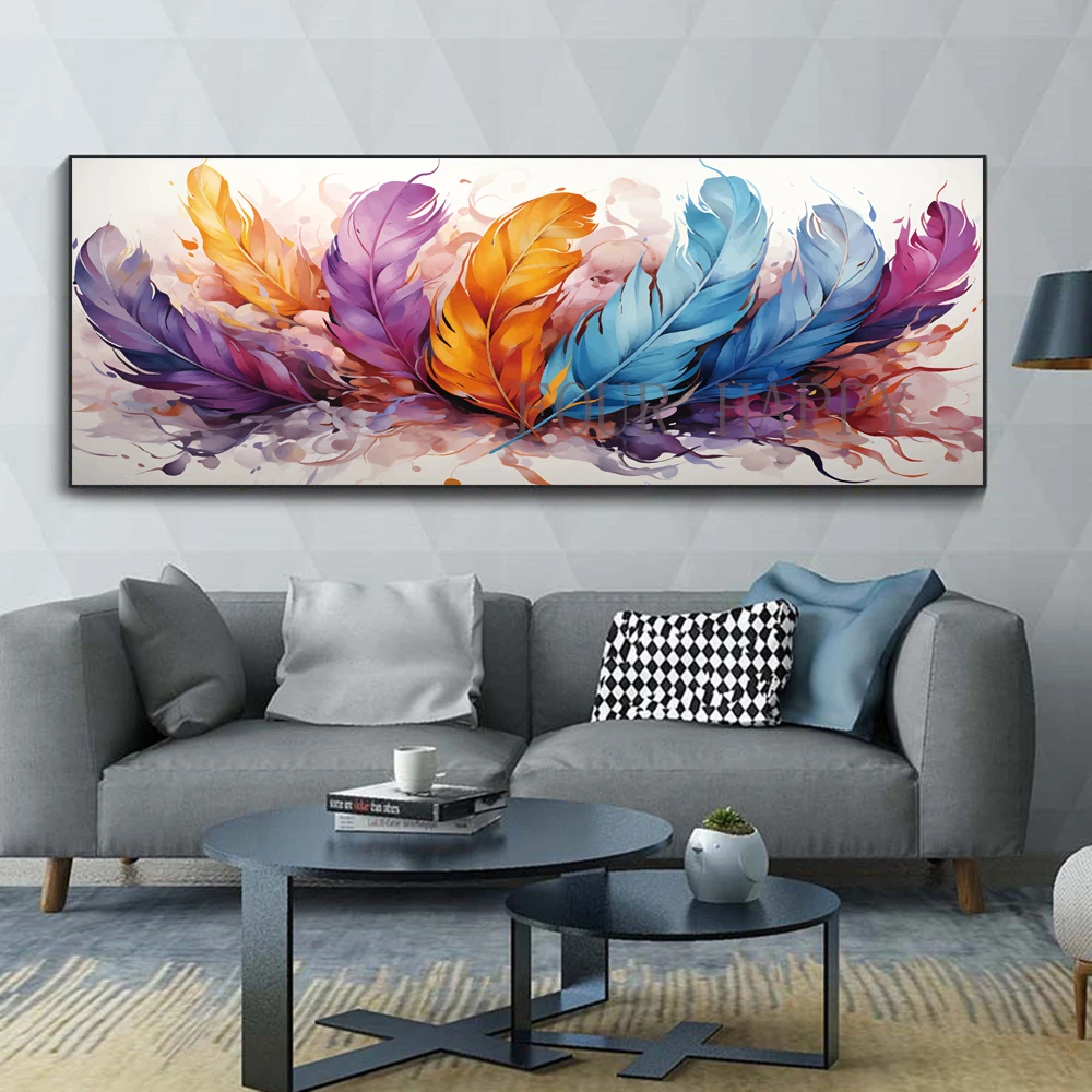 Imagem -03 - Diy Grande Pintura Diamante Cruz Penas Coloridas Paisagem Wall Art Broca Redonda Completa Bordado Decoração de Casa 5d