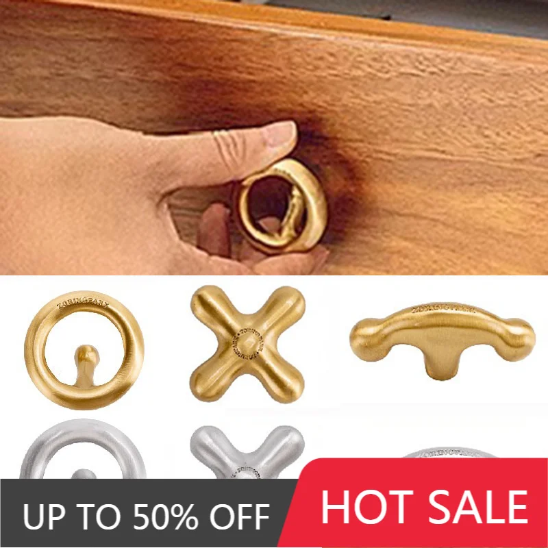 Antique Brass Handle Aluminum Handle Cabinet Door Drawer Gold Silvery Cabinet Pulls Luxury Creative Vintage Design Furniture