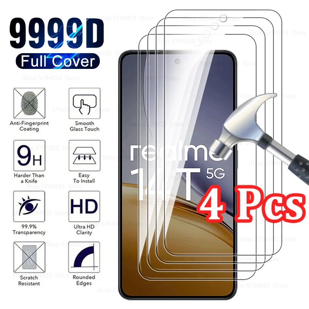 4 قطعة ل Realme 14T Realme14 T 14x 5G شاشة الزجاج المقسى حامي ل Realme 14 T X Realme14T Realme14x T14 فيلم الزجاج الشفاف