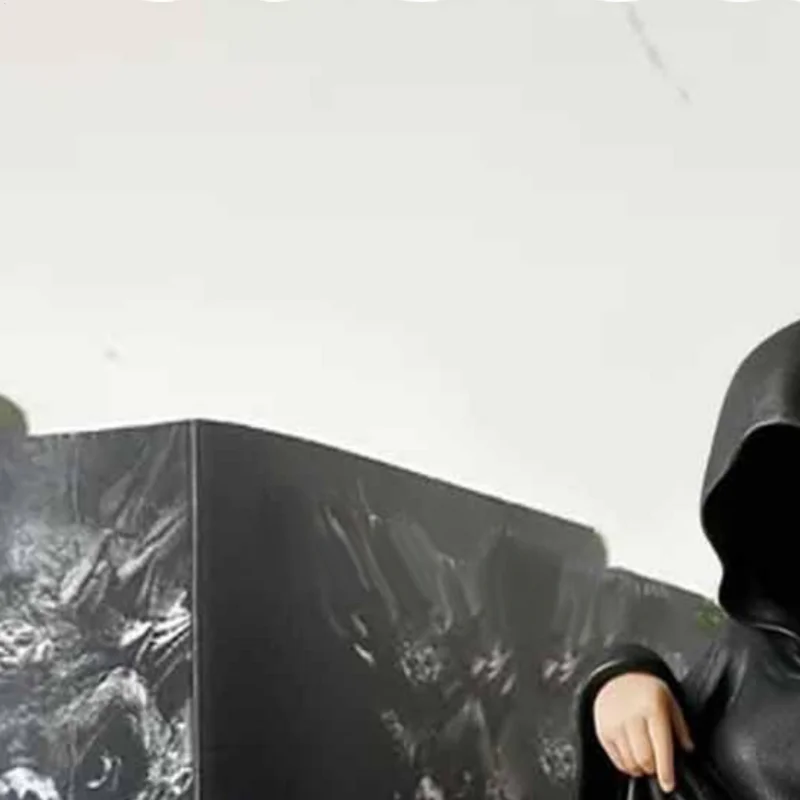 3D Handmade Resin Death Black Robe Statue Gothic Sitting Women Mysterious Statue Ornaments Decorations Tabletop Figurine