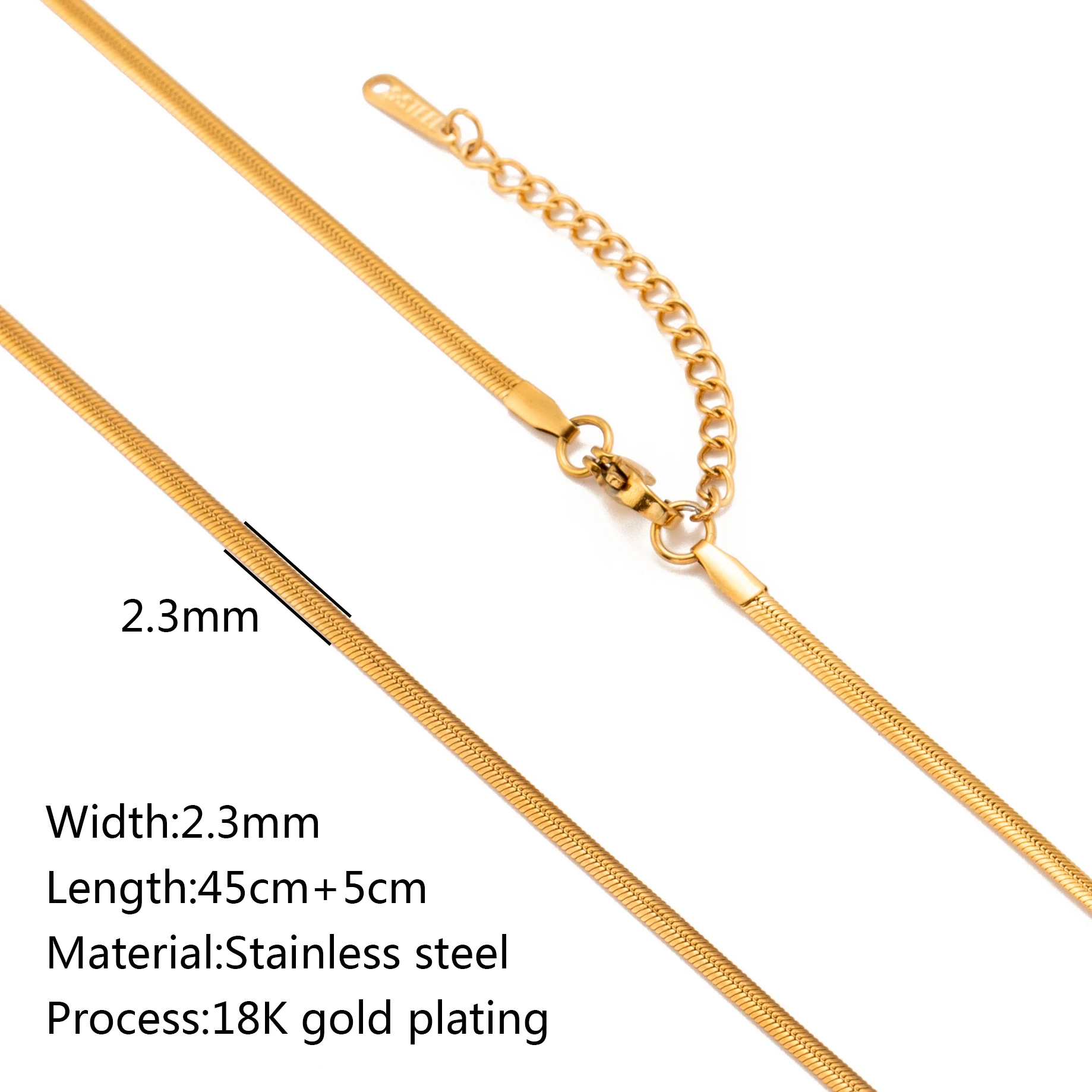 5pc 18K goudkleur PVD verguld roestvrij staal Cuba Cross O Ripple Twisted Chain ketting verstelbare ketting DIY ketting groothandel