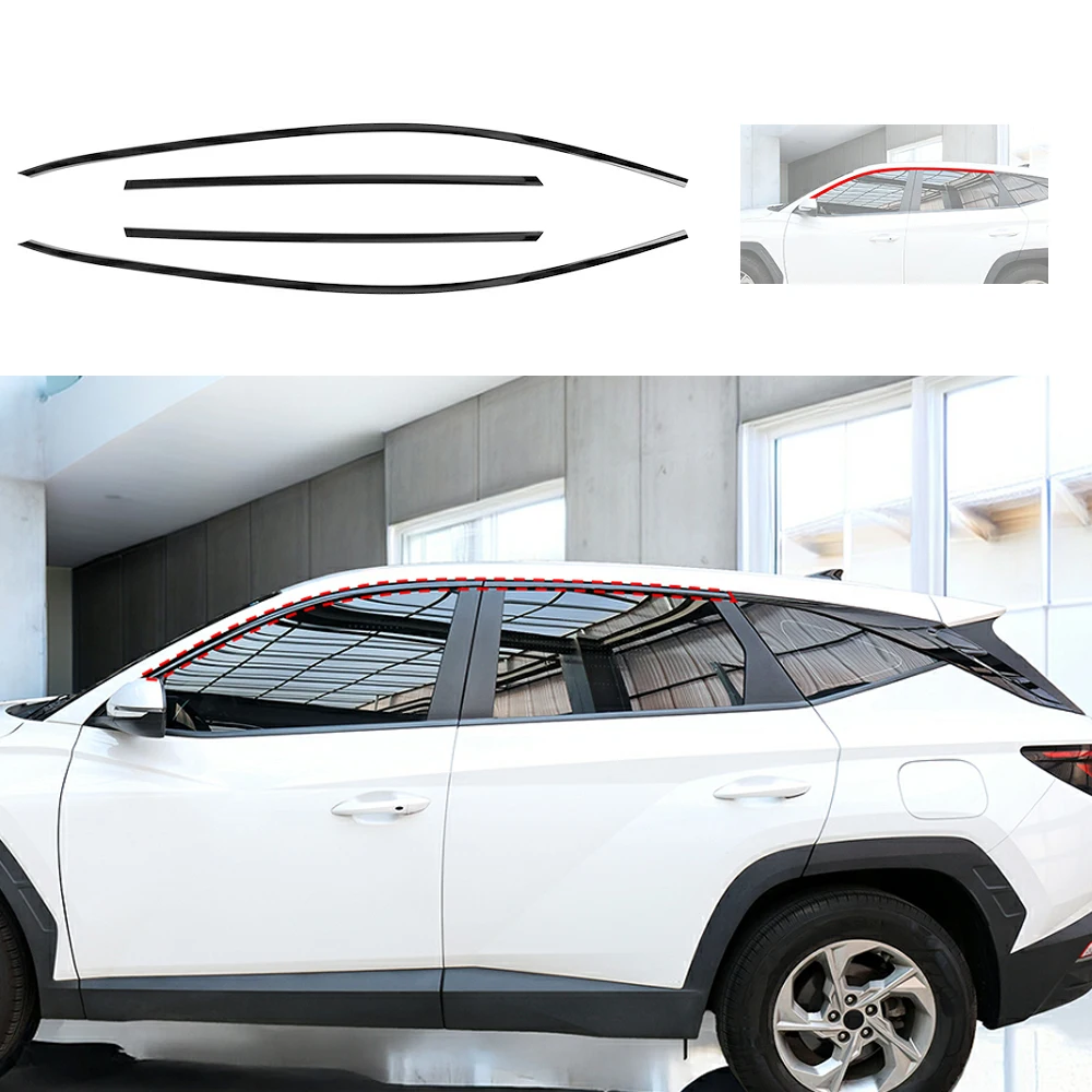 Voor Hyundai Tucson NX4 2022-2026 6 Stuks Auto Abs Venster D-stijl Trim Decoratieve Strip Zijpaneel Molding cover Auto Accessoires