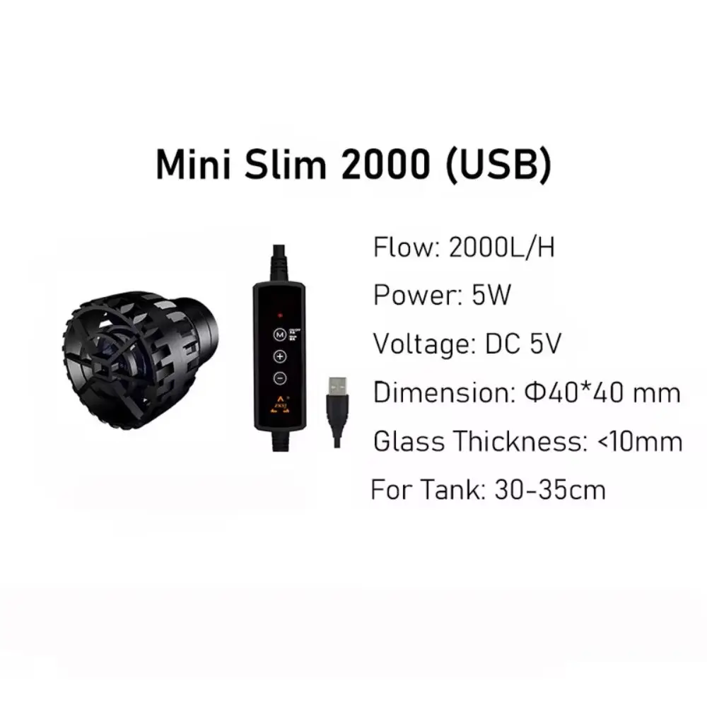 ZKSJ-Mini Slim Ultra Quiet DC USB Powered Aquarium Wavemaker Pump