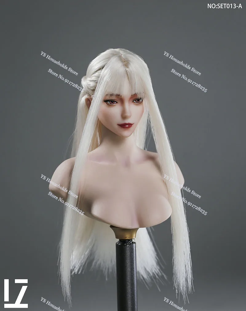 LZ TOYS 1/6 SET013 Fei Er Wetern Gold Hair Delicate Head Sculpt SET015 XI RUO Long Ponytail Carving Model For 12