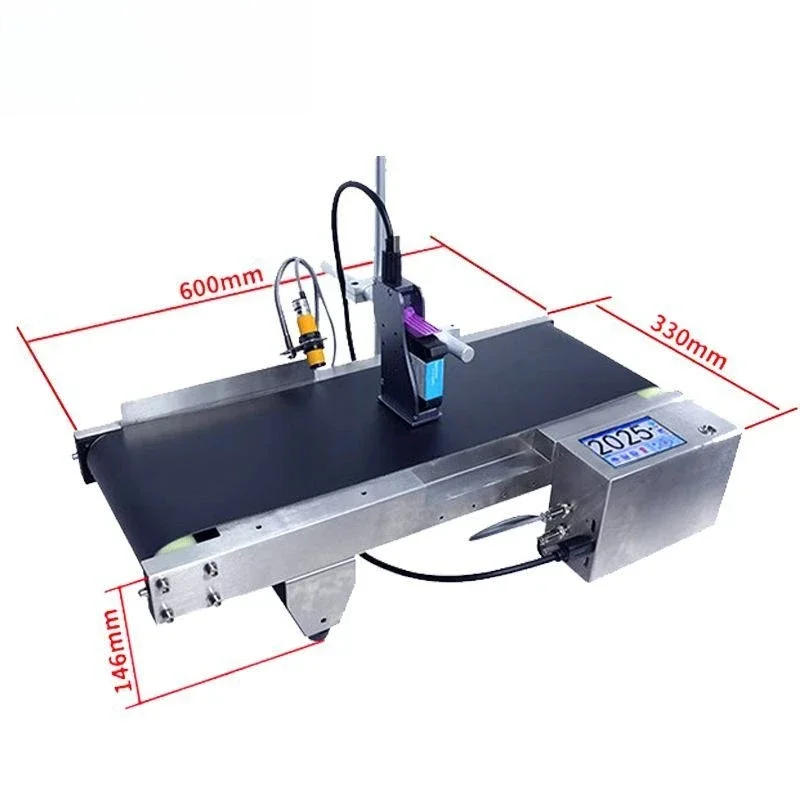 Fully automatic assembly line conveyor inkjet coding all-in-one machine, print the production date 2D barcode picture bottle cap