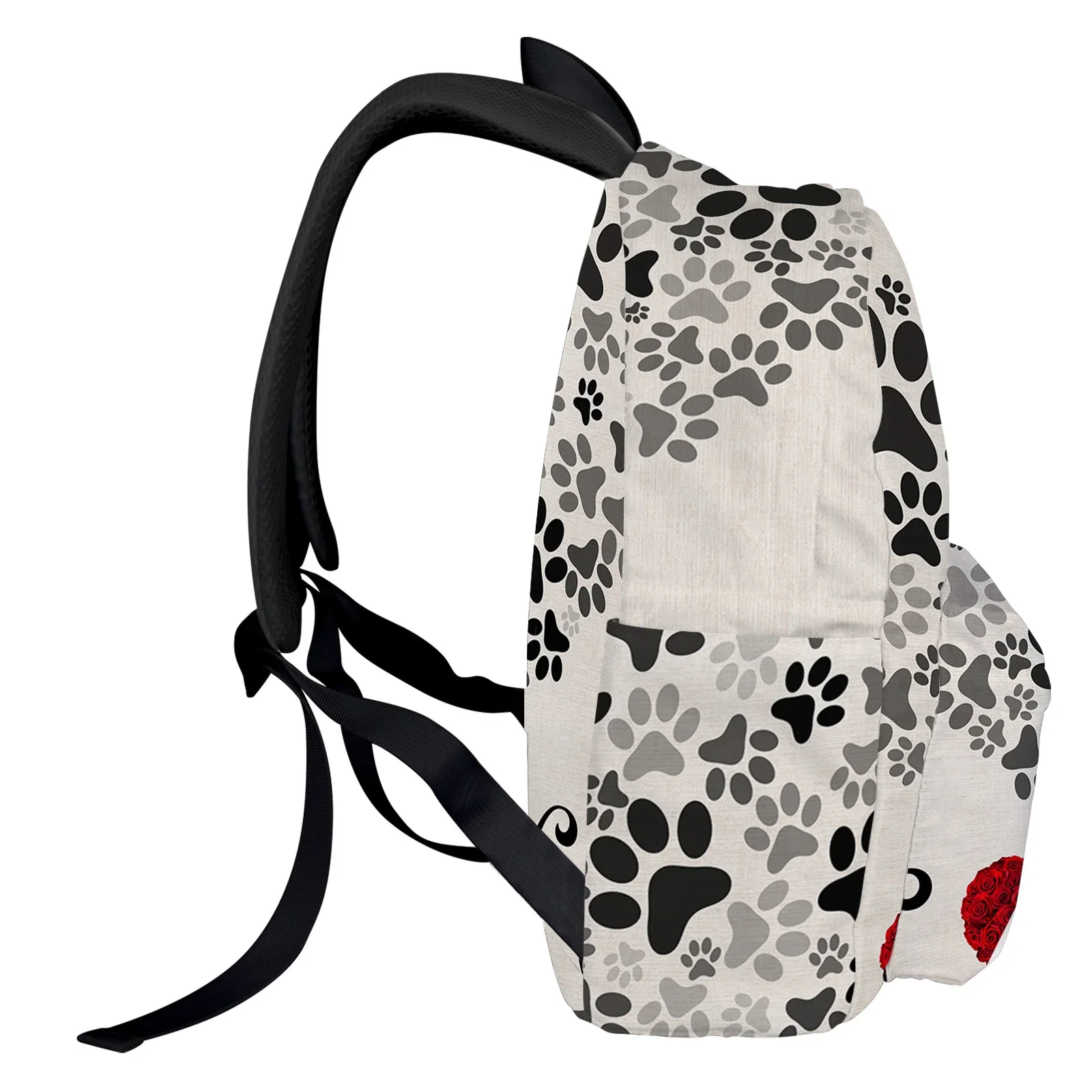 Pegadas de cães mochila amor para adolescentes, bolsas escolares estudantis, bolsa de viagem casual feminina, bolsa para laptop