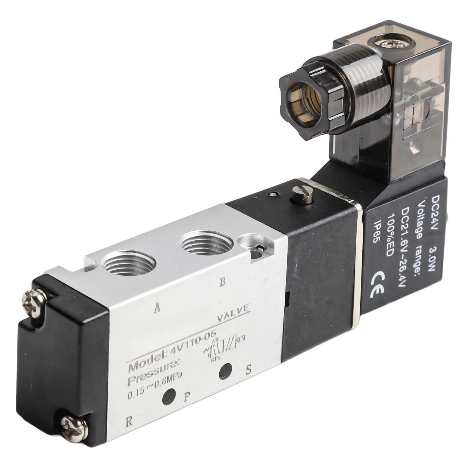 تحكم فعال وسلس مع 4V11006 5 طريقة 2 موقف PT18 بوصة تيار مستمر 24 فولت صمام هواء الملف اللولبي الكهربائي الهوائي #3