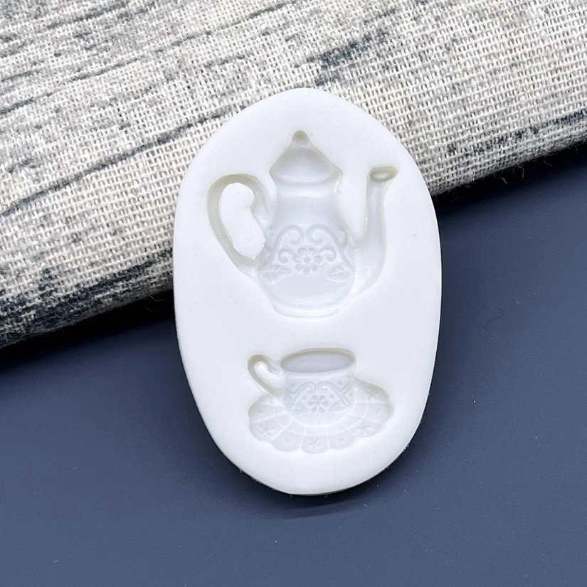 Tea Party Silicone Mold Sugarcraft Chocolate Cupcake Baking Mold Fondant Cake Decorating Tools