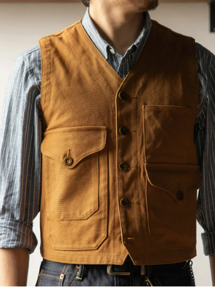 Men's Vest Casual Farm Wind Coat Men's Vest Outdoor Hunting Jacket Costumes Vest Work Clothes