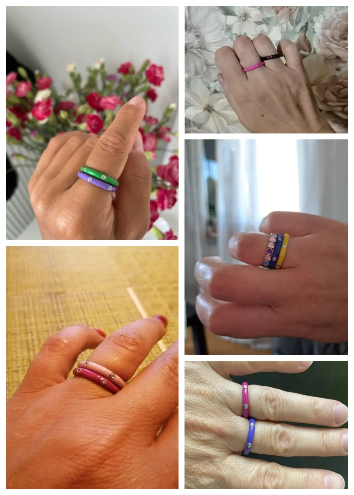 Rainbow Color Enamel Finger Rings for Women with Dazzling CZ Stone Exquisite Fashion Female Accessories Party Jewelry Hot