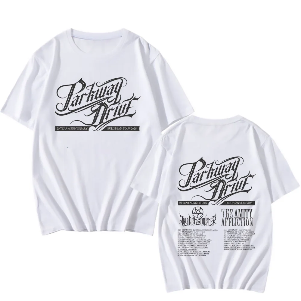 2025 الصيف باركواي محرك 20 سنة الذكرى أوروبا جولة 100% القطن تي شيرت مطبوع جودة عالية خمر للجنسين تنفس #2