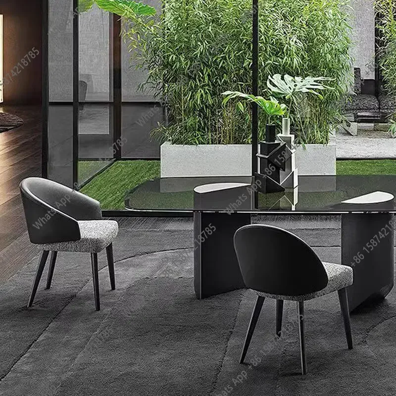 X30 Italian Minimalist Versatile Solid Wood Dining Chair Modern Simple Light Luxury High-end Negotiation Desk Leisure Chair