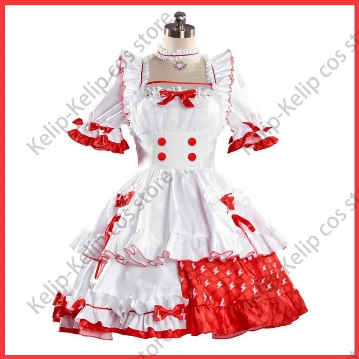 

Anime Game Arknights Goldenglow Cosplay Costume Flower House Tea Party Red and White Lolita Woman Sexy Lovely Christmas Suit