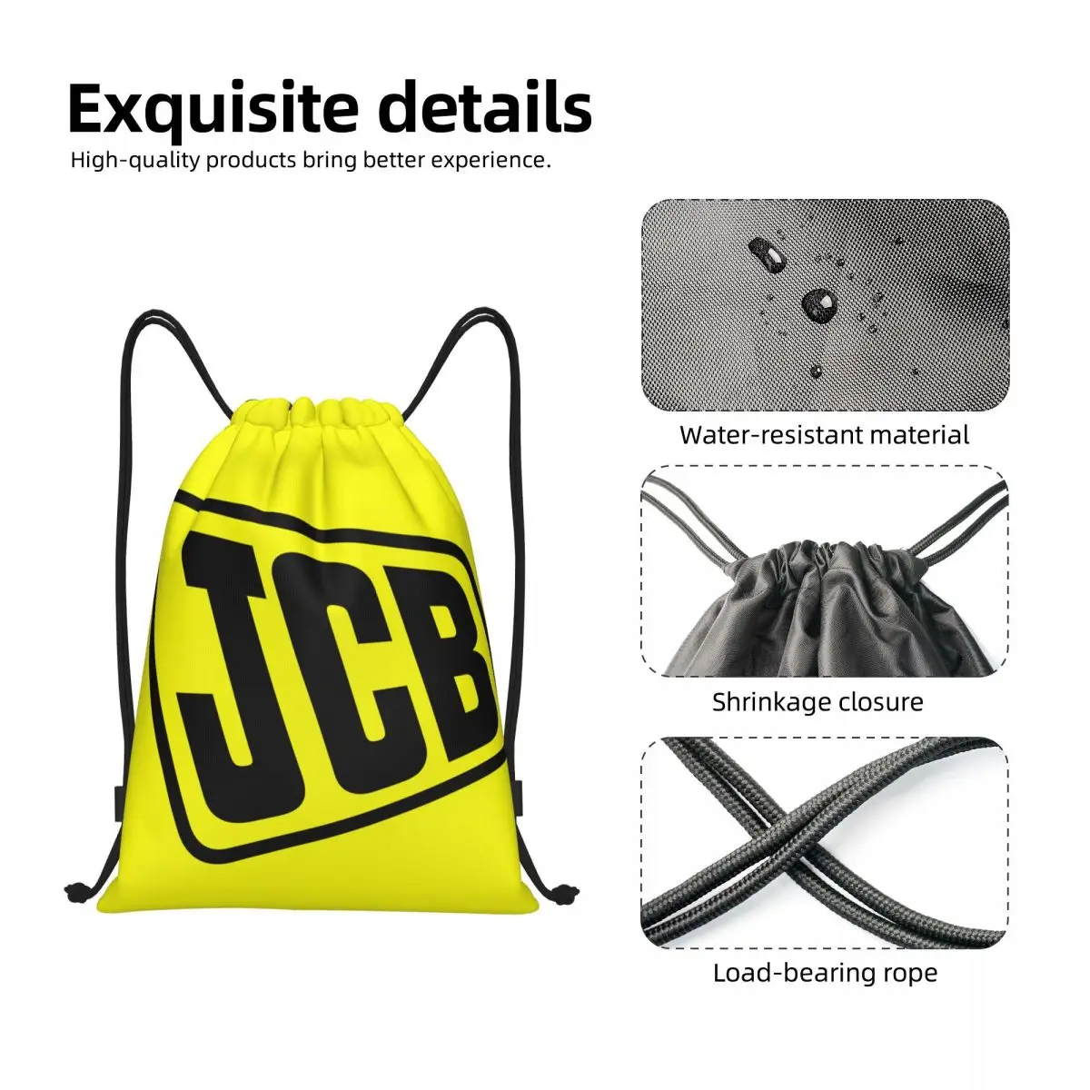 JCB Proximity Wstring Sac à dos personnalisé pour hommes et femmes, sac de sport léger, sacs pour le shopping