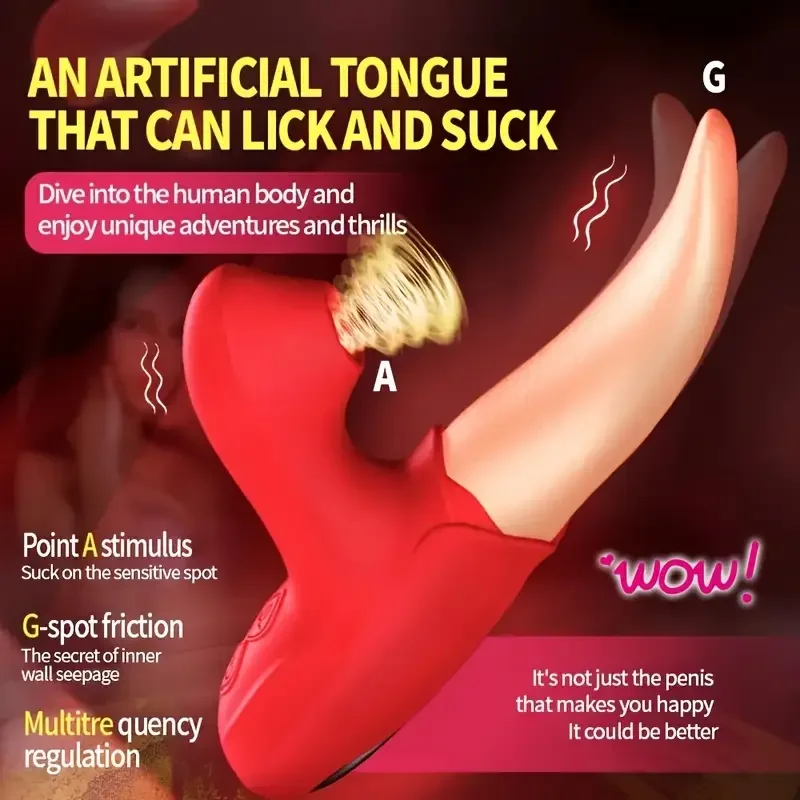2in1 اللسان لعق الفم مص هزاز للنساء البظر محفز الإناث الاستمناء مصاصة لعق لعبة الجنس للنساء Adlut 18 #4