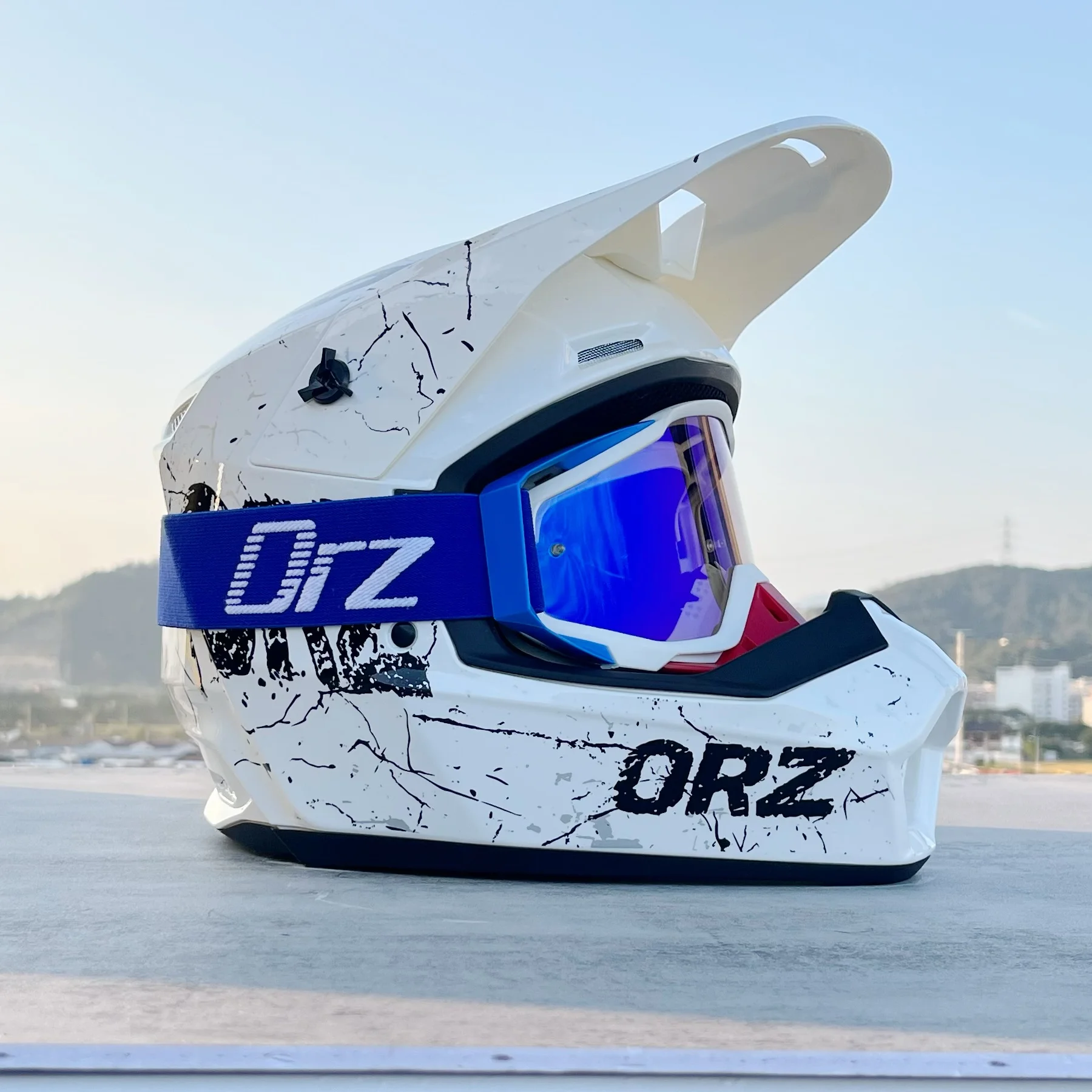

903-DOT Certified Motocross Helmet with Goggles, Hard ABS Shell, Impact Resistant Ventilated Off Road Dirt Bike ATV Safety Gear