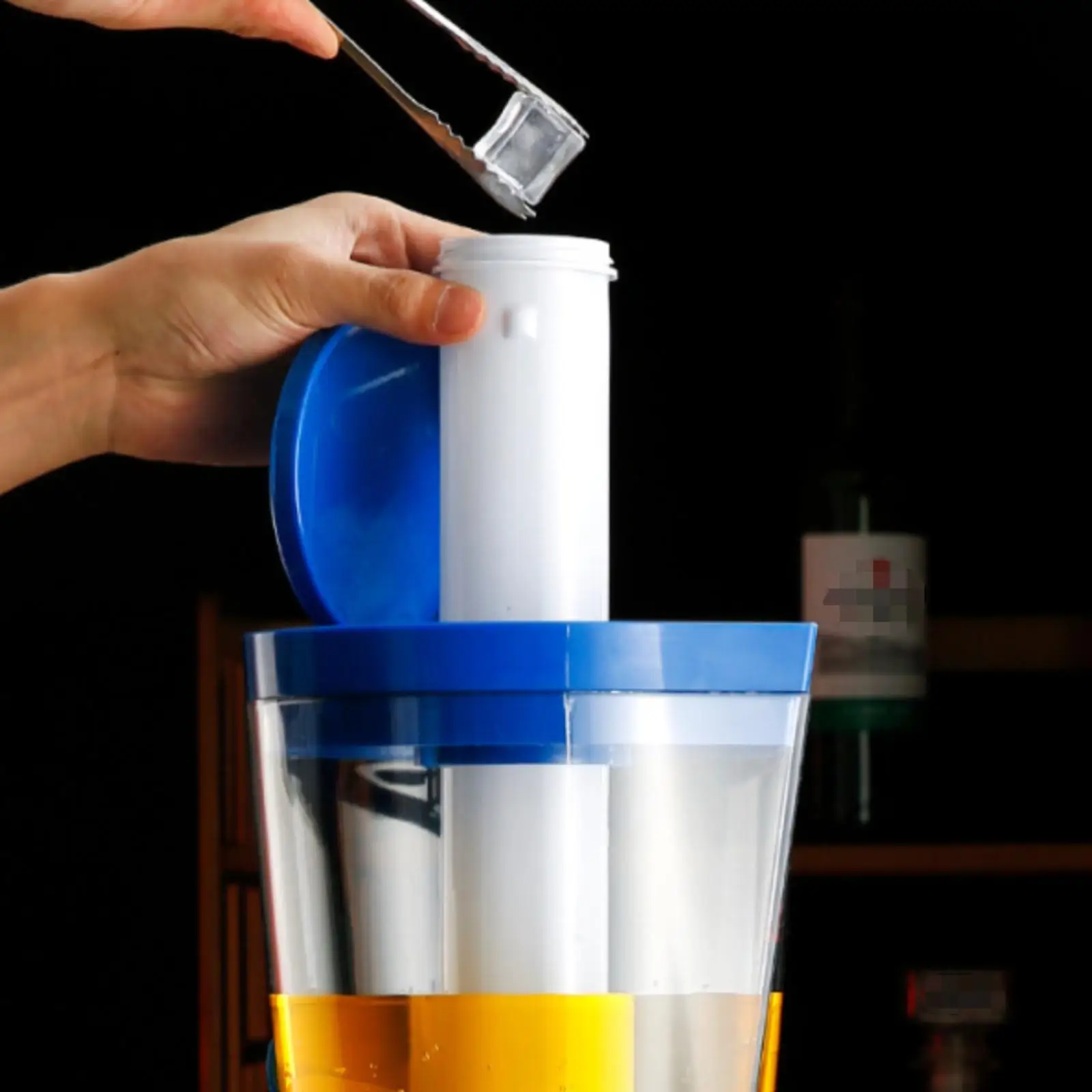 Stainless Steel Beer Dispenser with LED Ice Column Portable Draft Drink Dispenser for Home Bar Party