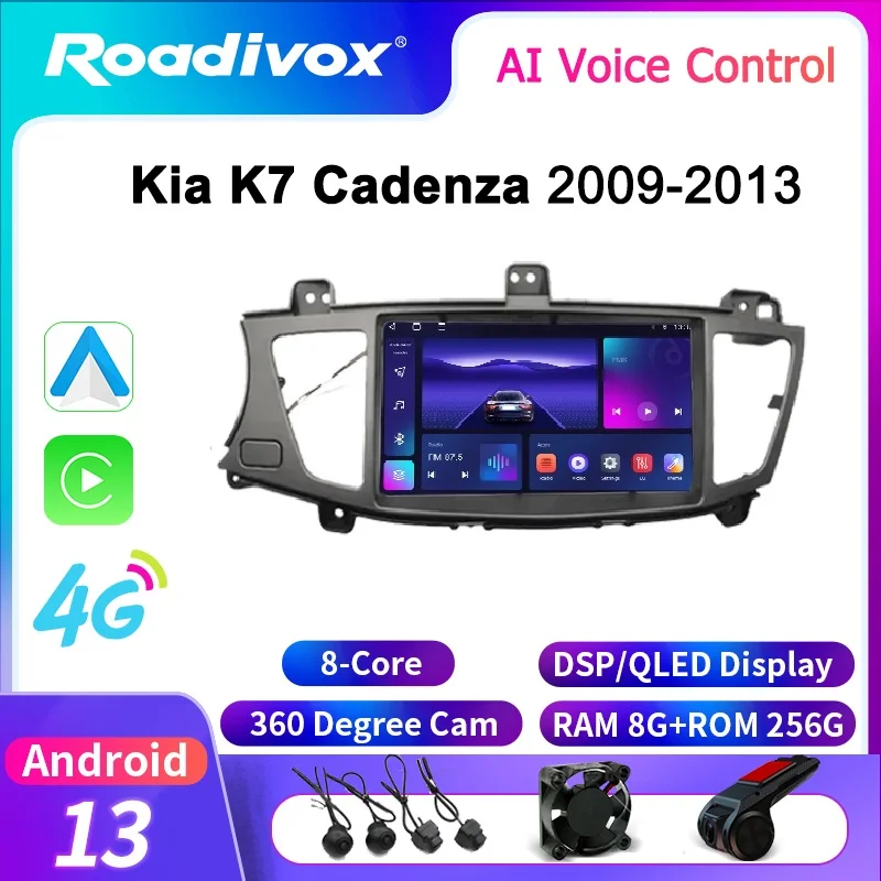 

Автомобильное радио Roadivox Android для Kia K7 Cadenza 2009 2013, стерео GPS-навигация, видео, мультимедийный плеер, магнитофон, carplay