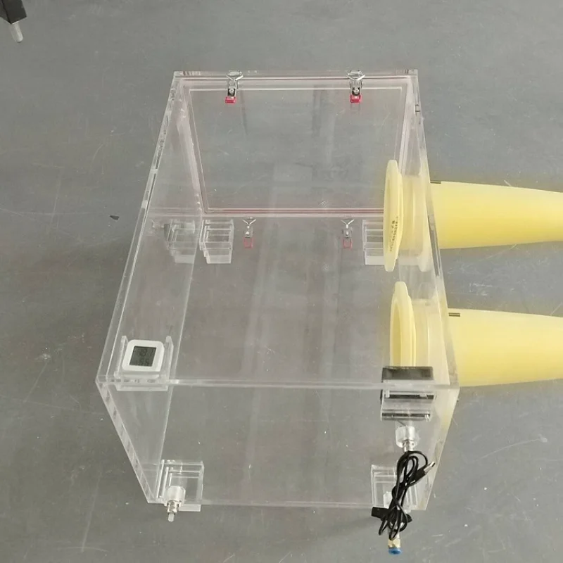 Caixa de luvas de proteção contra radiação de raios beta