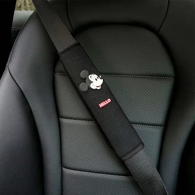 Disney Mickey Minnie Mouse Car Seat Belts Donald Car Safety Belts Shoulder Protective Cover Decorations Interior Accessories