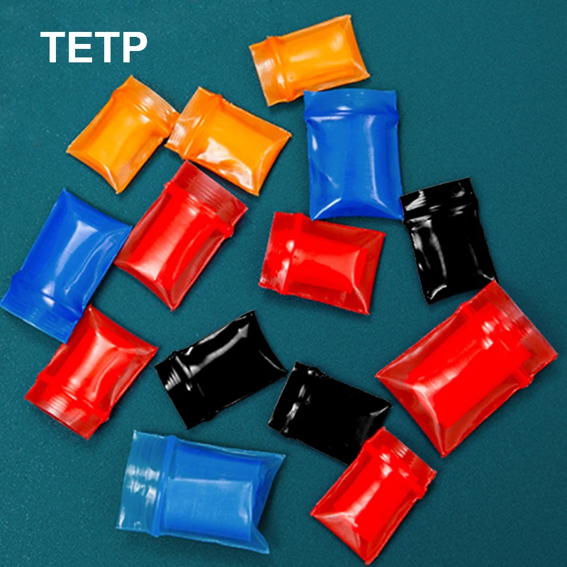 TETP 100 Stück rot/schwarz/blau/orange verdickte Druckverschlussbeutel, Knopf, Münze, kleiner Schmuck, Einzelhandel, Zubehör, Aufbewahrung,