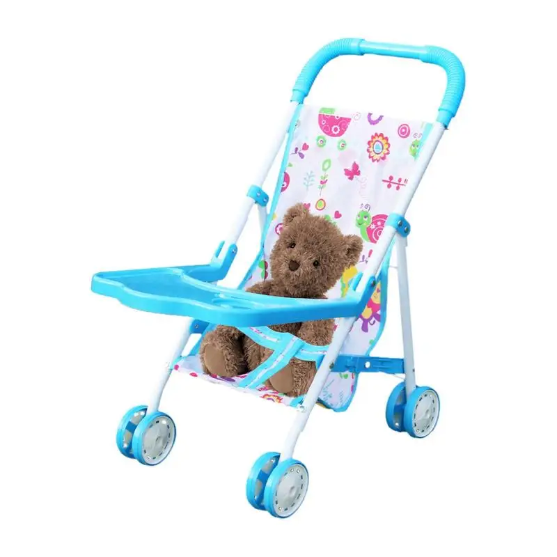 Mini Baby Creative Simulation Doll Lightweight Great Kids Baby Cart Toy Stroller Dollhouse Furniture Scene Dolls Accessories