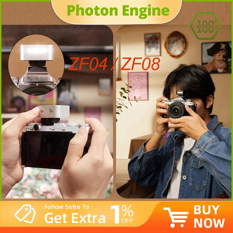 ZENIKO ZF04 ZF08 Mini Retro Flash Universal Hot Shoe Camera Flash Light for Fuji XT5 X100 XM5 Sony ZVE10 A7M4 Nikon Z30 Canon R8