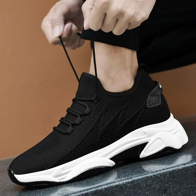 Men sneakers casual heightening shoes 8cm height increase shoes for men summer breathable 6cm elevator shoes 10cm insole taller