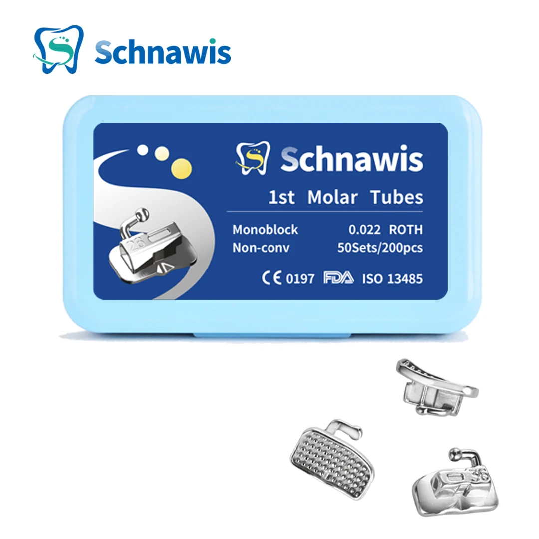 200Pcs Orthodontics Buccal Tube Dental Bondable Monoblock 1st Molar Non-Convertible Single Tube Roth MBT Orthodontist Dentistry