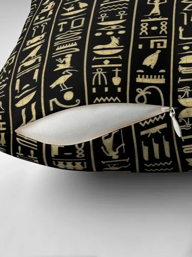 Black & Gold Hieroglyphics Throw Pillow Pillow Cases Decorative Sofa Covers Couch Cushions pillow