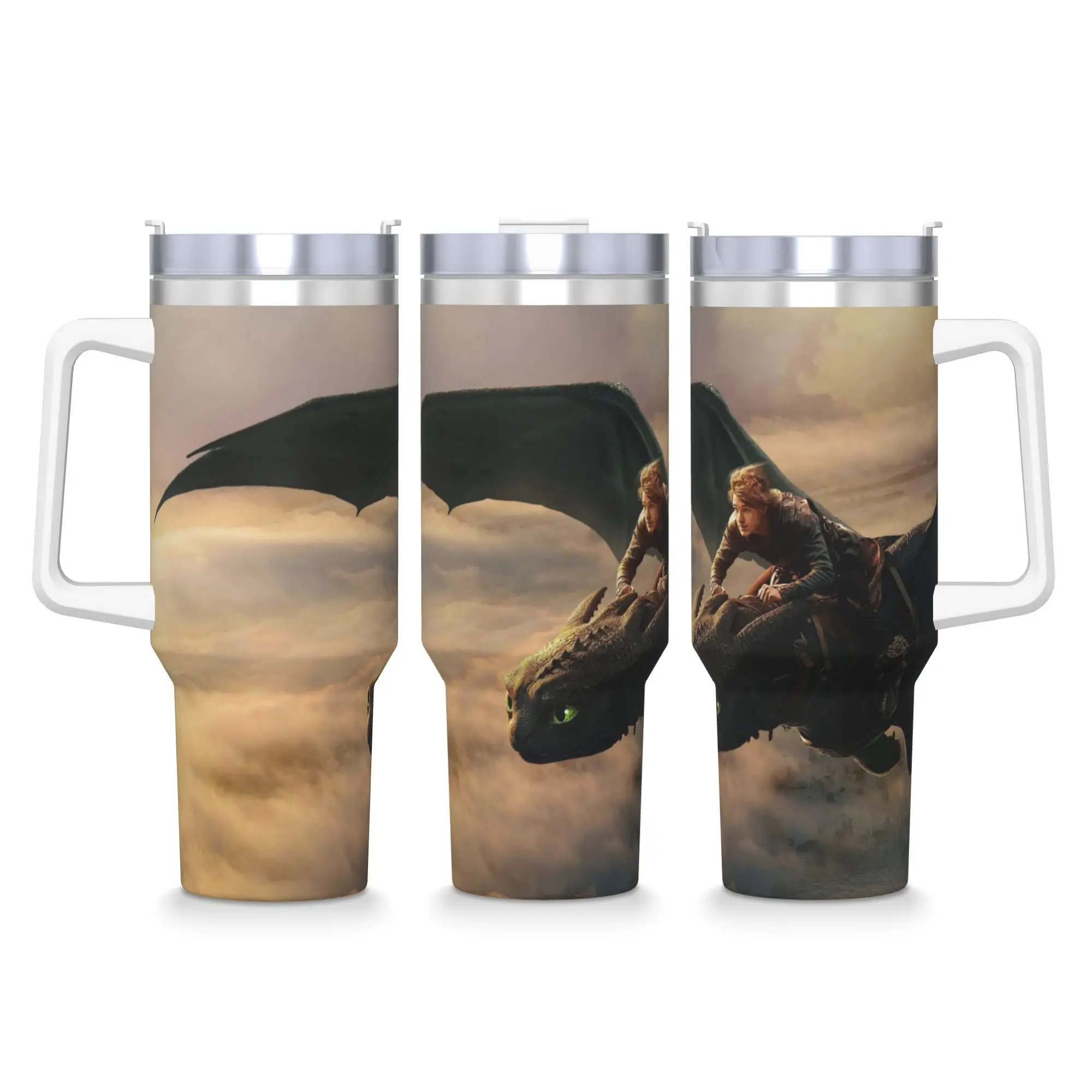 

How To Train Your Dragons Stainless Steel Tumbler Driving Thermal Cups With Straws and Lid 40oz Mug Cup Cold Drink Water Bottle