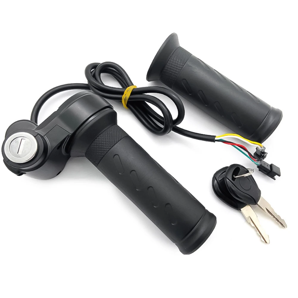 Electric Bike Throttle Grip 1 Pair with Wire Speed Controller Compatible for Front Vehicle Placement on Scooters and Tricycles