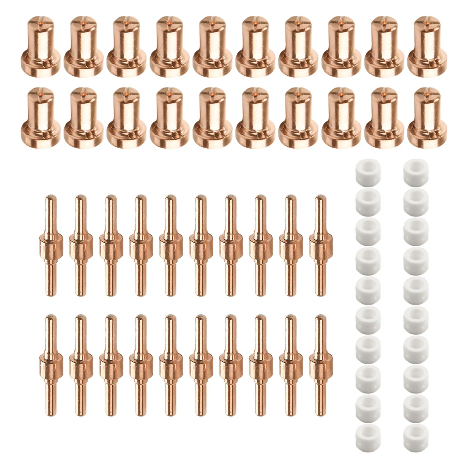 

Essential 60Pcs Plasma Cutting Consumables Compatible with For PT31 Torch Fitting Both CUTFor 40 and For CUT50 Machines