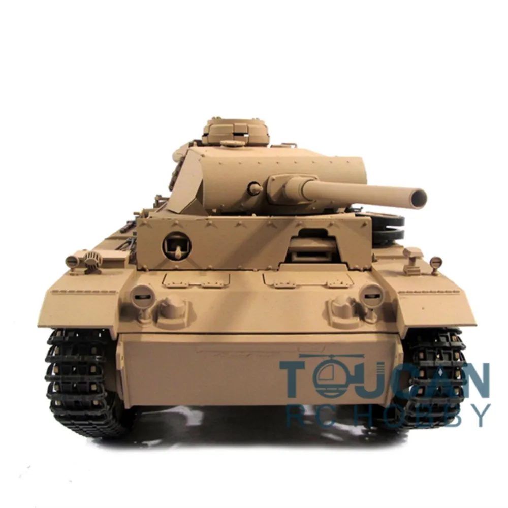 100% Metalowy Mato 1/16 Panzer III RC Czołg z Funkcją Odstraszania Podczerwienią, Powrotnym Ruchem Lufy, Żółto Malowany KIT RTR Model 1223 Pojazdy Zabawka dla Chłopca TH00659