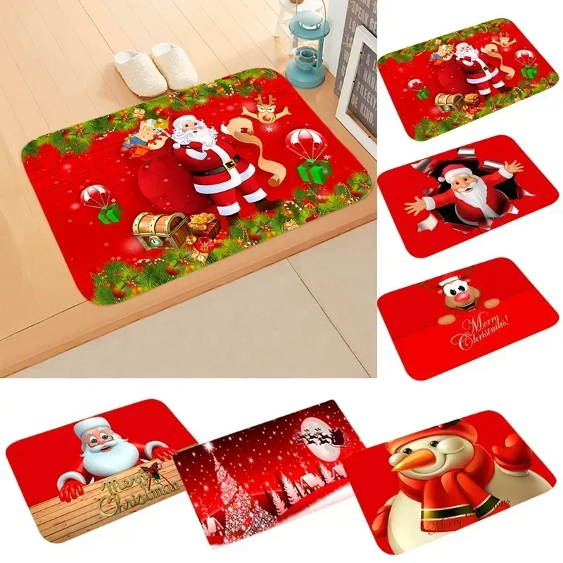 Santa Claus Christmas Doormat Carpet Merry Christmas Decorations For Home 2024 Xmas Navidad Natal Gifts Happy New Year 2025