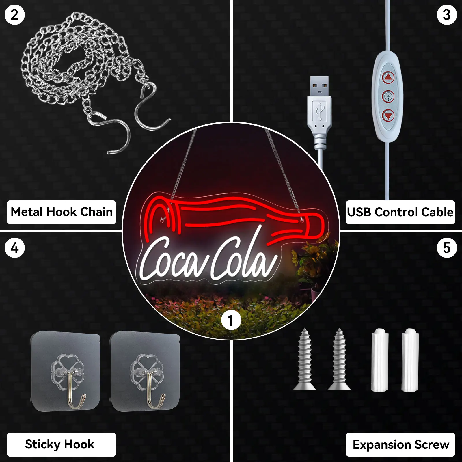 Coca Cola LED Neon Sign USB Powered Dimmer Switch Wall Decor Night Light For Bar Man Cave RoomParty Club Christmas Birthday gift