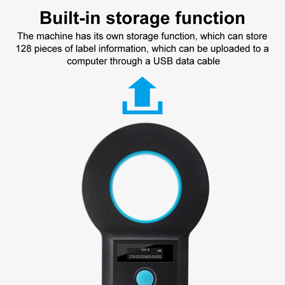 Rechargeable RFID Card ID Reader ISO11784/5 Pet Scanner 134kHz 125kHz Chip Transponder USB 2.0 Microchip Scanner For Animals