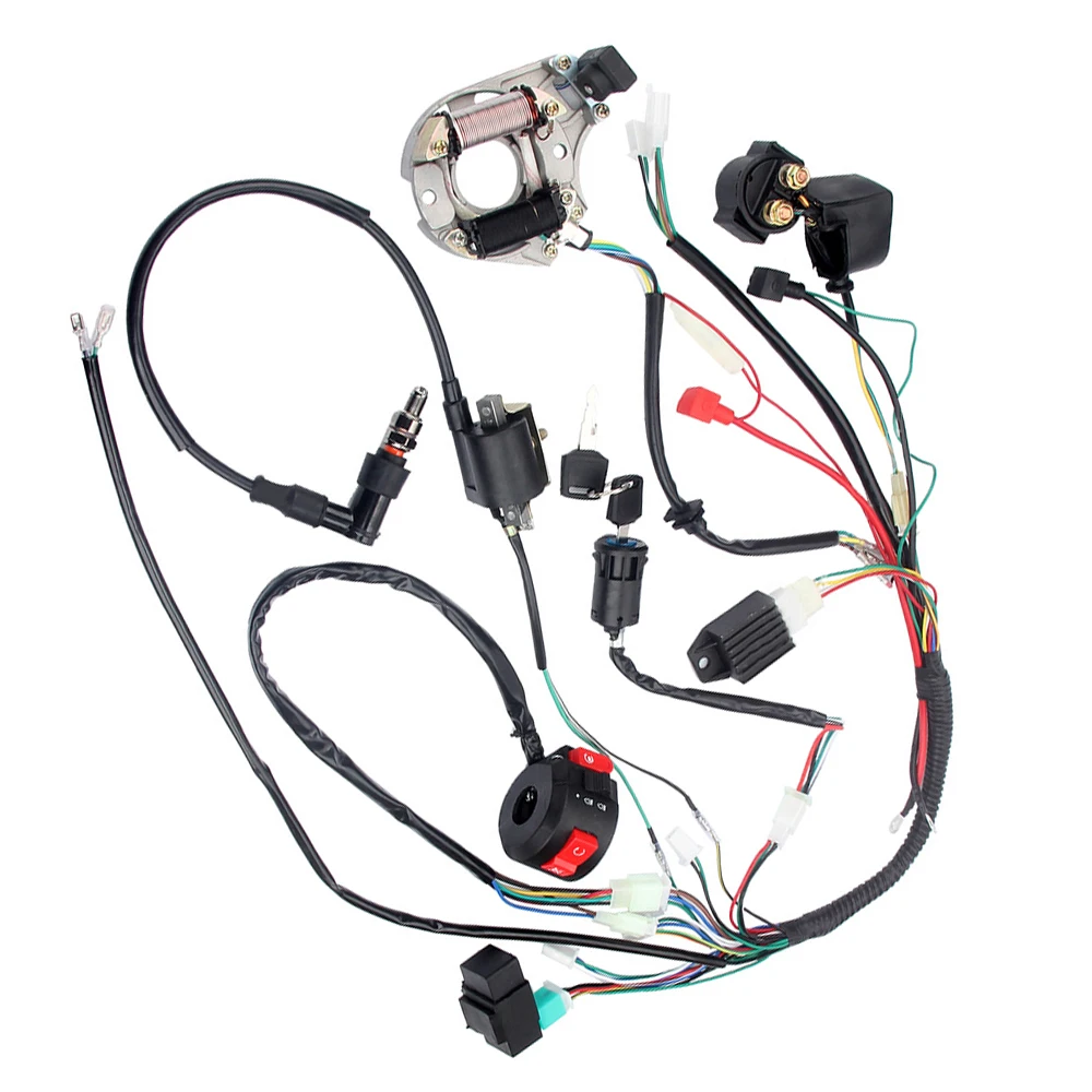 Wiring Harness CDI Ignition Kit For 49cc 50cc 80cc 90cc 100cc 110cc 125cc Kawasaki KLX GY6 Motorbikes 200cc-250cc ATV / QUAD
