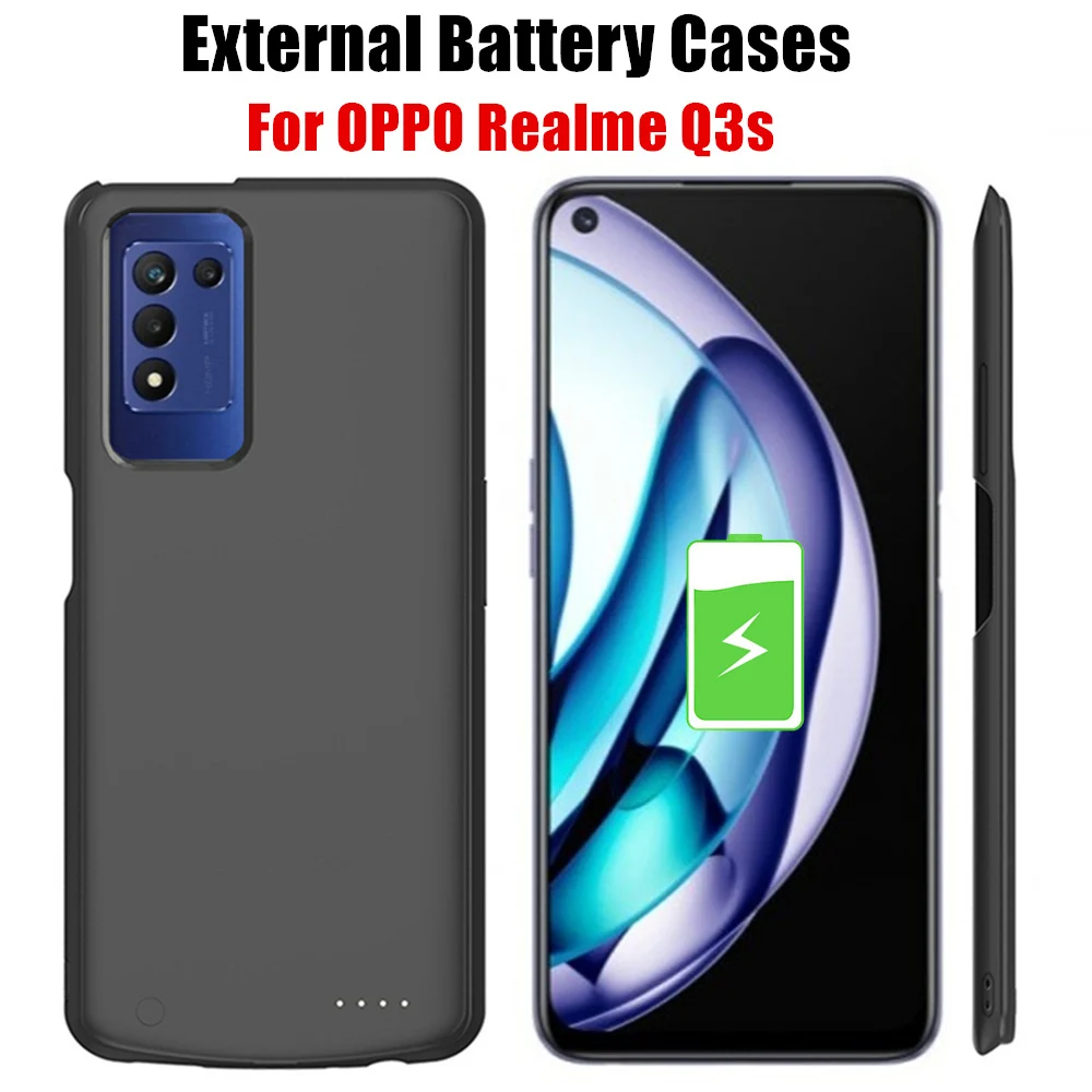 10000mAh Powerbank Cover For OPPO Realme Q3s External Battery Cases Portable Charger Power Bank Charging Case For Realme Q3